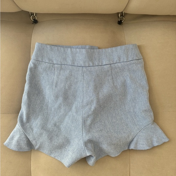 💠Zara High Waist Blue Ruffle Mini Shorts 💠 - Picture 3 of 6